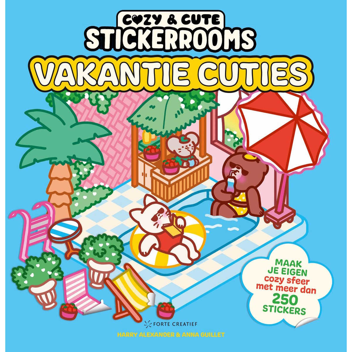 Stickerboek: Cozy & cute stickerrooms - Vakantie Cuties (pre-order)