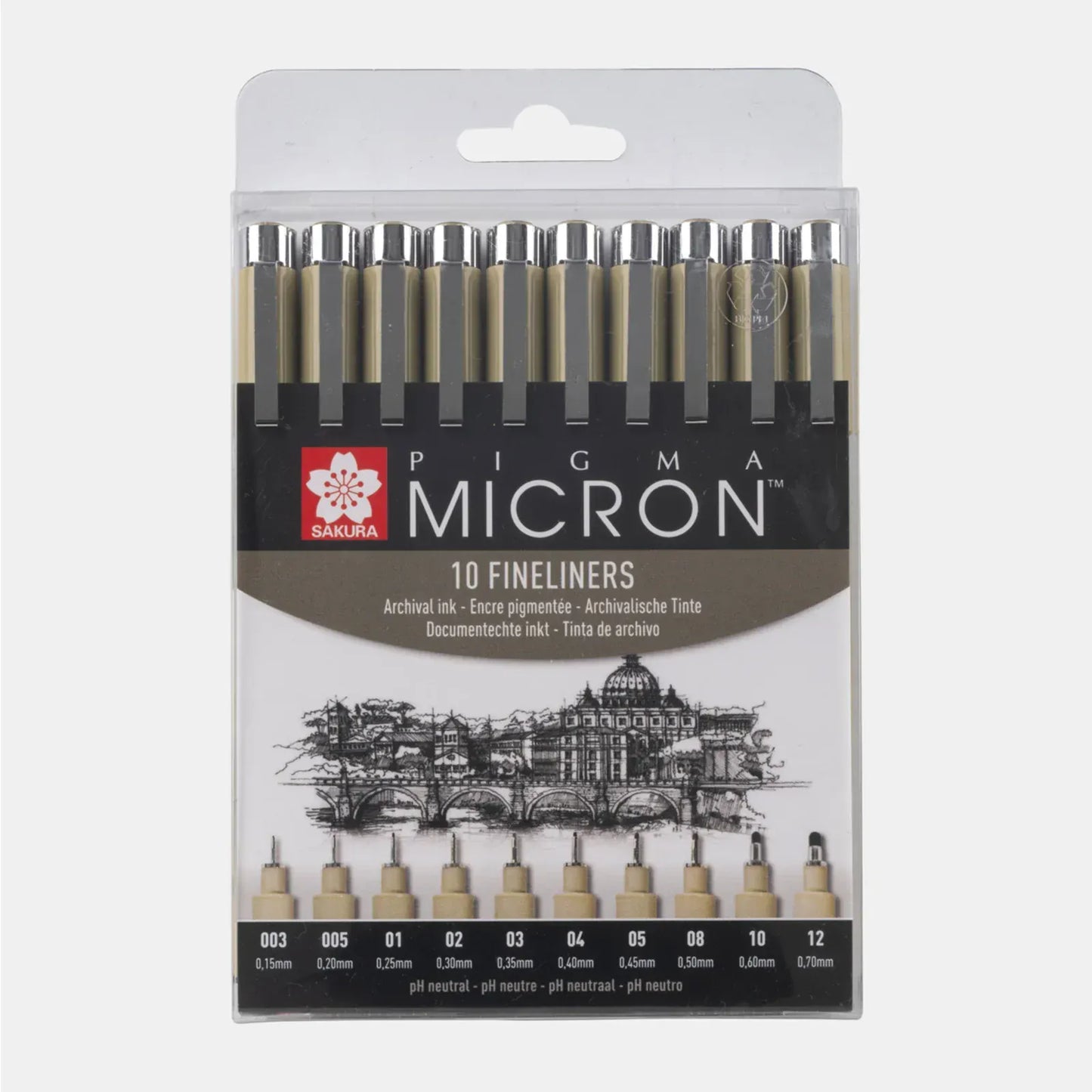 Sakura Schrijfwaren Sakura - Pigma micron set Zwart (10 stuks)