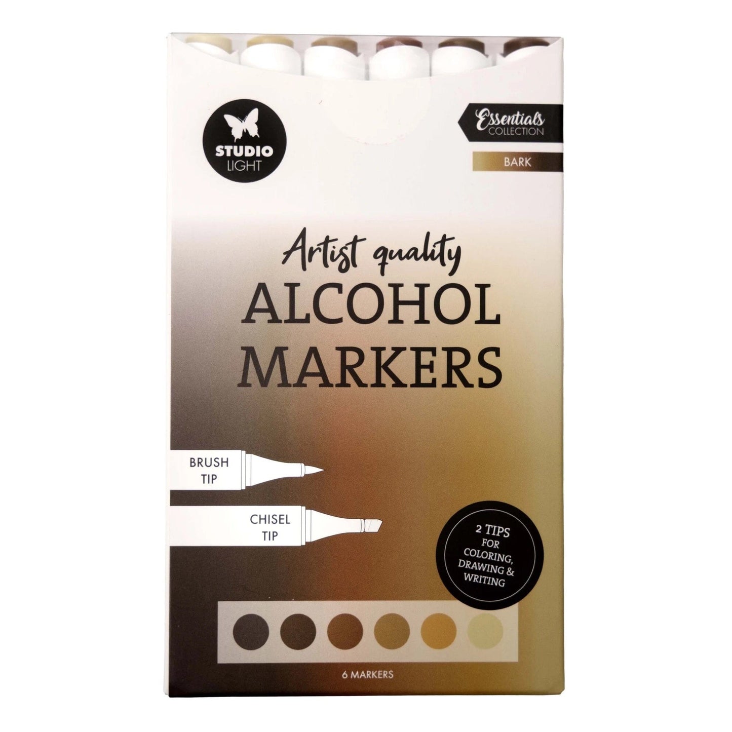 Studio Light Alcohol Markers Studio Light - Alcohol Markers Bark (6 stuks)