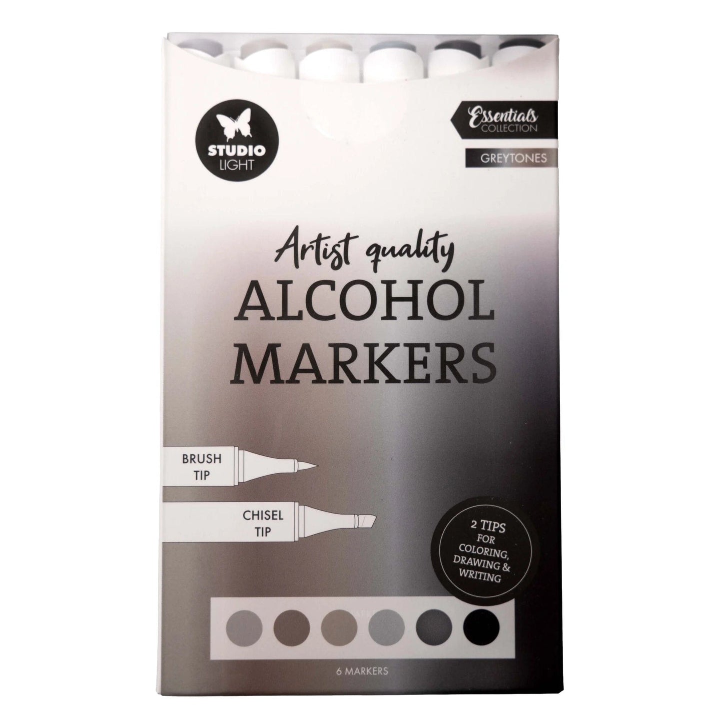 Studio Light Alcohol Markers Studio Light - Alcohol Markers Greytones (6 stuks)
