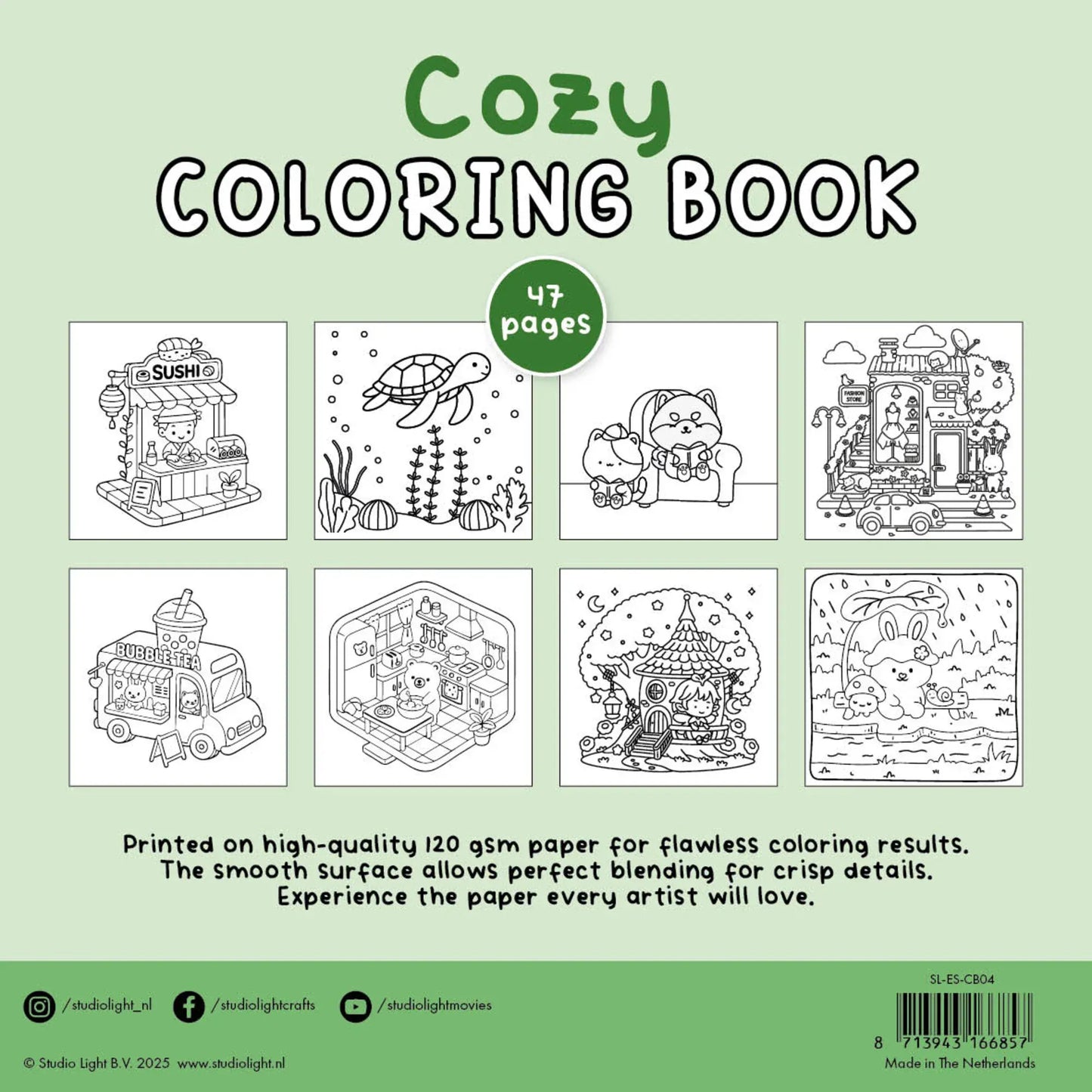 Studio Light Boeken Kleurboek Cozy Coloring Book Cozy Garden