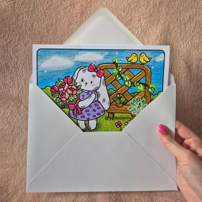 Wenskaarten met envelop - Konijnenvriendinnetjes