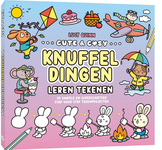 Kleurboek Cute & Cosy: Leren tekenen knuffeldingen (pre-order)