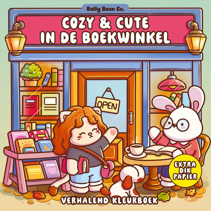 Kleurboek Cozy & cute in de boekwinkel (pre-order)
