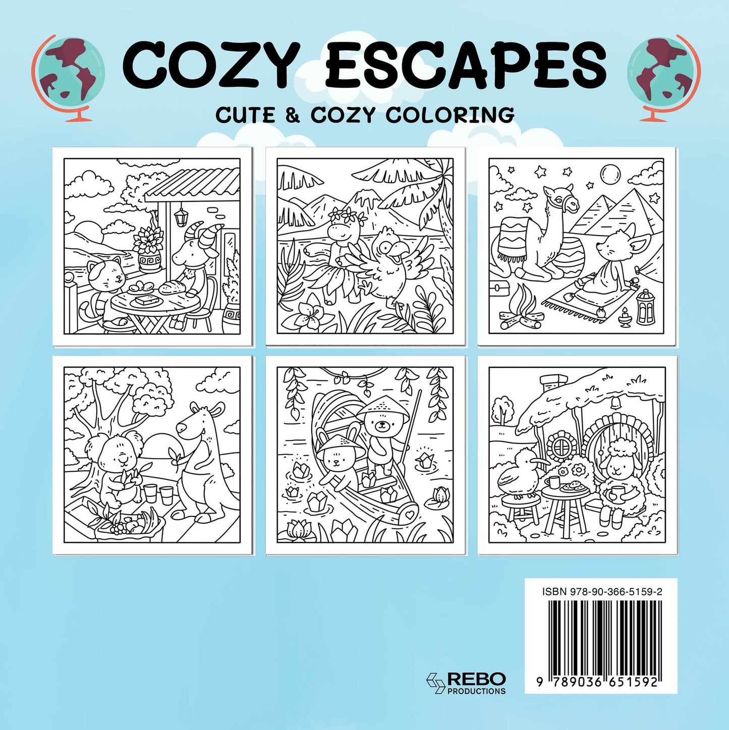 Kleurboek: Cozy escapes - Cute & cozy coloring