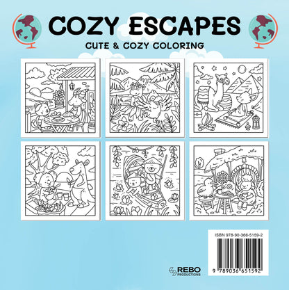 Kleurboek: Cozy escapes - Cute & cozy coloring