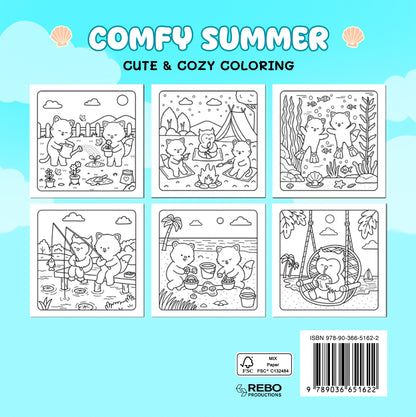 Kleurboek: Comfy summer - Cute & cozy coloring
