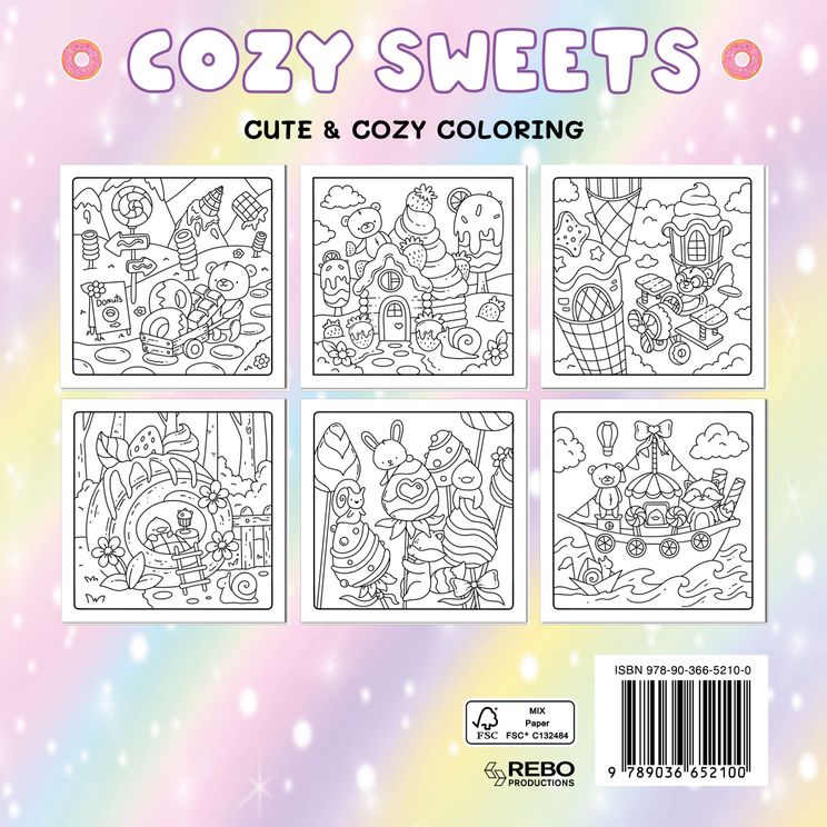 Kleurboek: Cozy Sweets - Cute & cozy coloring