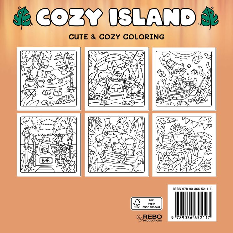 Kleurboek: Cozy Island - Cute & cozy coloring