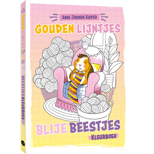 Kleurboek Gouden Lijntjes Blije Beestjes (pre-order)