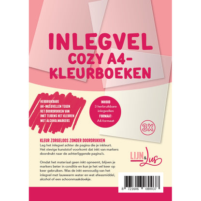 Lijn & Lus - Inlegvel Cozy A4-kleurboeken (3 stuks)