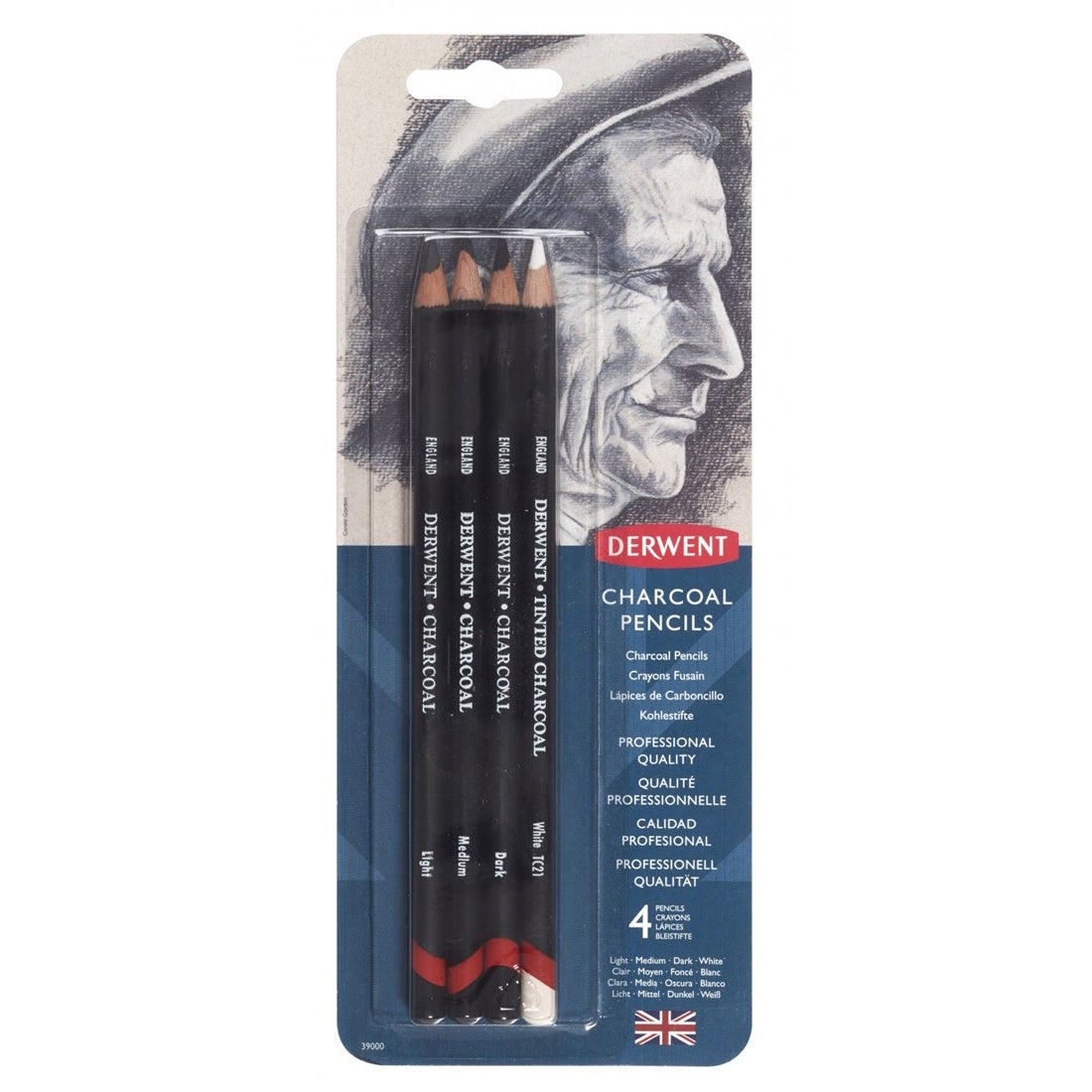 Derwent Mixed Media Houtskoolpotloden (4 stuks)