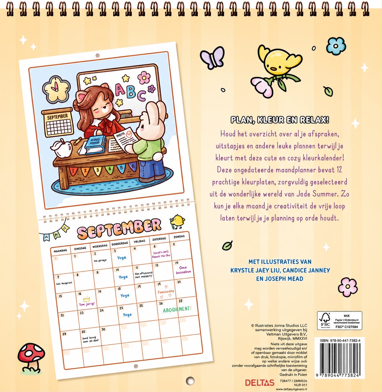 Cute & Cozy Kalender om in te kleuren Jade Summer (pre-order)