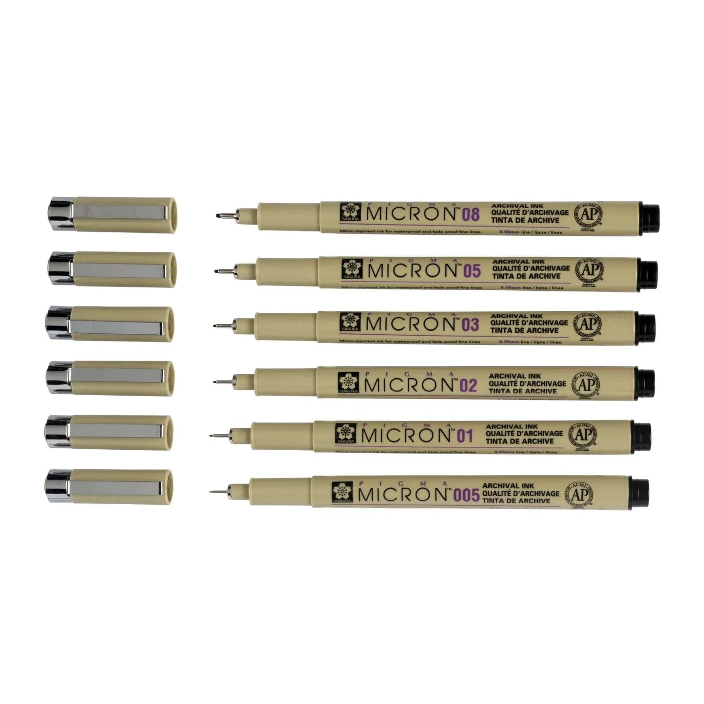 Sakura Schrijfwaren Sakura - Pigma Micron Fineliner Promotie Set 4+2 gratis