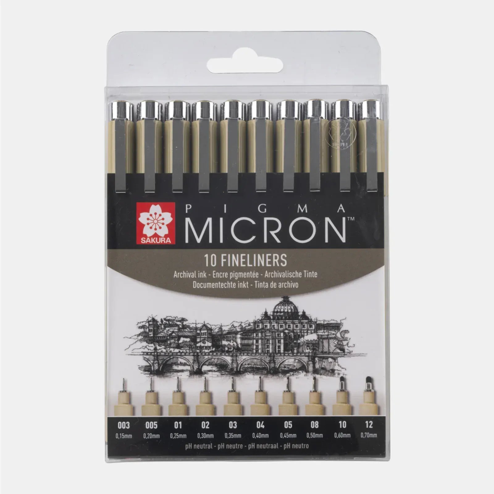 Sakura Schrijfwaren Sakura - Pigma micron set Zwart (10 stuks)