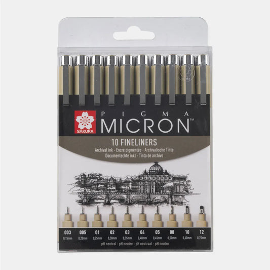 Sakura Schrijfwaren Sakura - Pigma micron set Zwart (10 stuks)