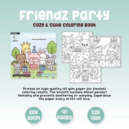 Studio Light Boeken Kleurboek Cozy & Cute Friendz party