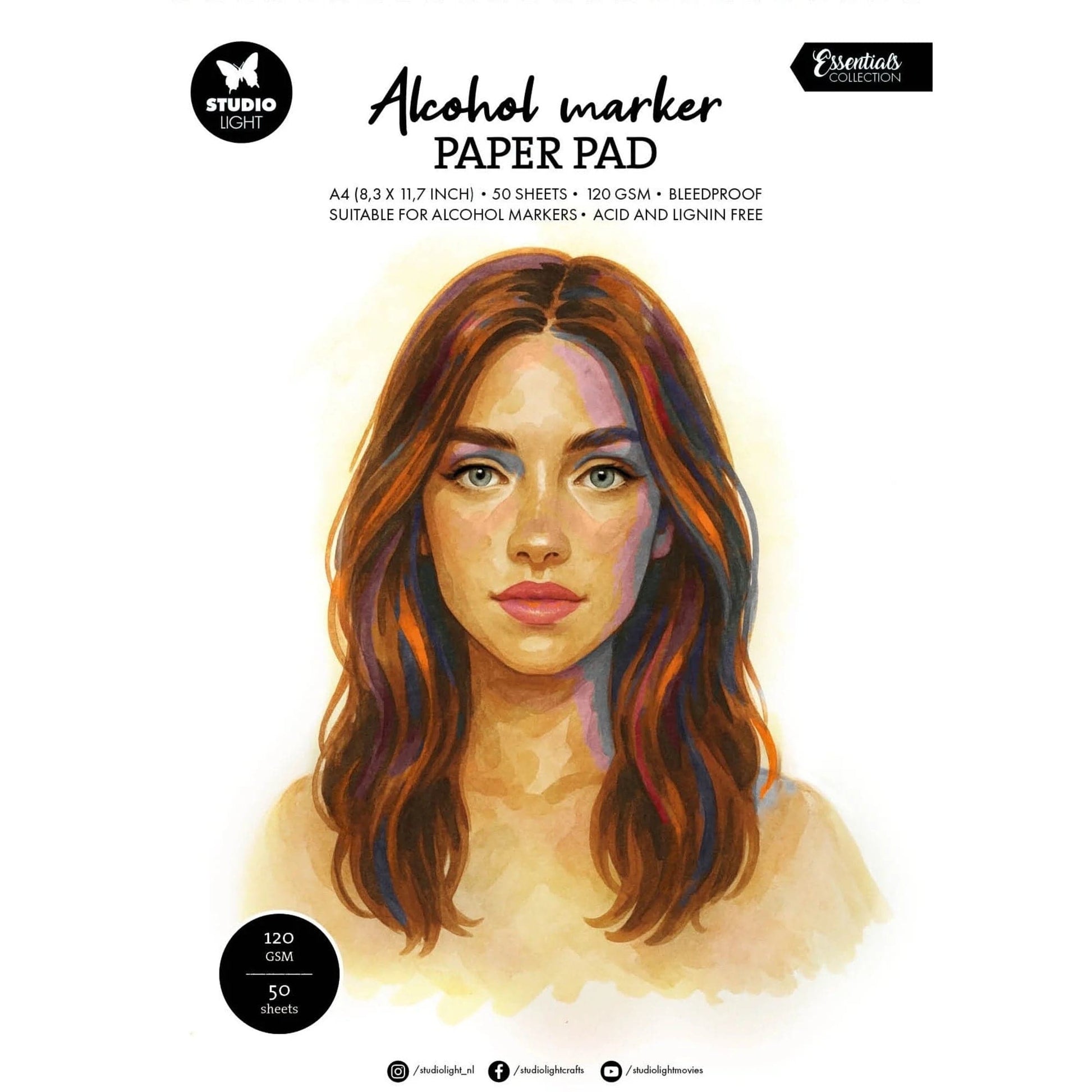 Studio Light Papier Studio Light - Alcoholmarker Papier A4 120g (50 stuks)
